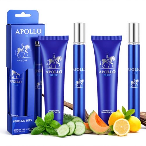 Set de Regalo de Perfume Premium para Hombre, 2 x 35 ml Eau de Toilette + 2 x 35 ml Gel de Ducha, Fragancia de Larga Duración, Acordes Acuáticos Notas de Limón, Salvia y Geranio