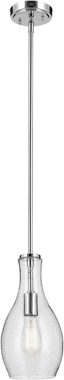 Kichler Everly 13.75" 1 Light Hour Glass Pendant Clear Glass Chrome Chrome 7" Clear Glass