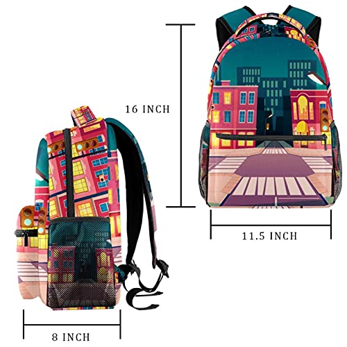 Sac à dos ergonomique grue rouge multicolore avec compartiment 10 pouces