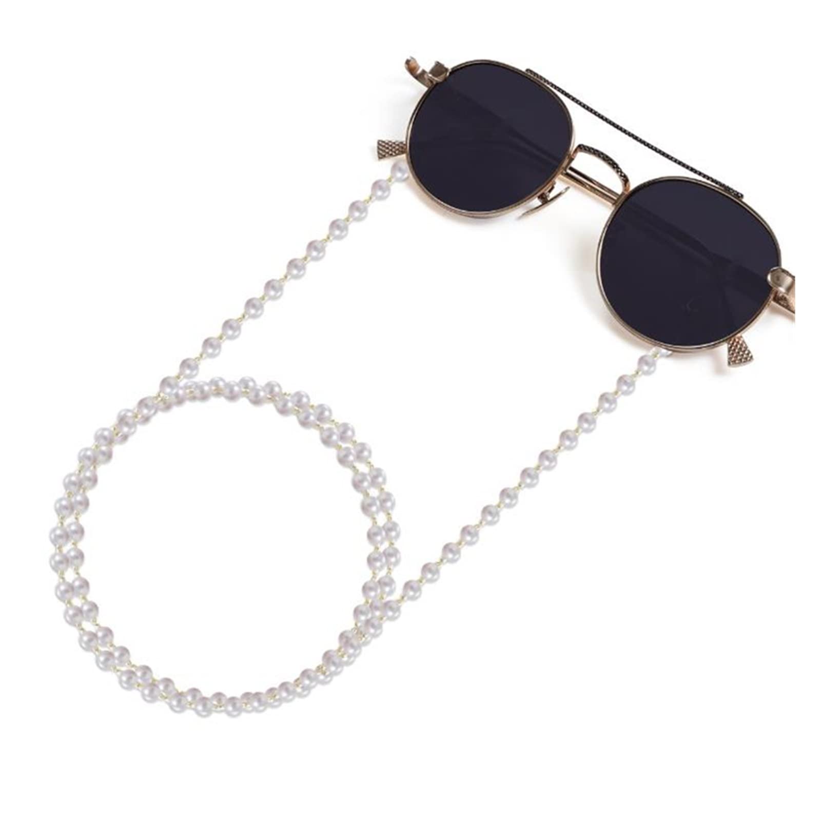 Cadena de gafas para mujer, cordón de perlas para gafas, correa de gafas de sol, cordones de cadena, accesorios casuales para gafas