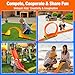 16.4 Ft Flexible Race Track for Kids Outdoor Toys Portable DIY Roll-Up Flex Race Car Track Compatible with Diecast 1/64th Cars Valentines Gifts Easter Basket Stuffers for Kids Boys Girls Ages 3+