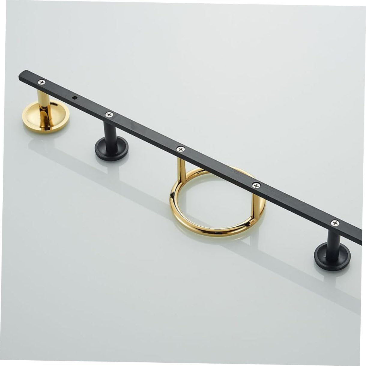 Brass Wall-Mounted Clothes Hook with 4 Hooks in 1 Ring for Door Or Wall for Robes Towels in Gold and Black Finish
