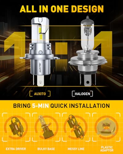 Image of AUXITO H4 LED Bulbs 80000LM 6500K Bright Wireless Light 2PCS
