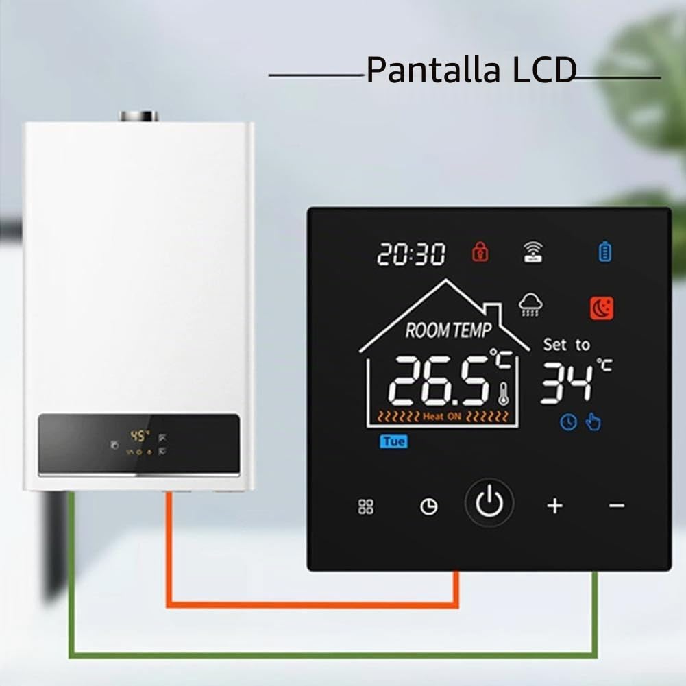 Termostato de caldera montado en la pared de gas WIFI con termostato programable de calefacción de suelo ajustes de temperatura flexibles Personaliza tu experiencia de calefacción