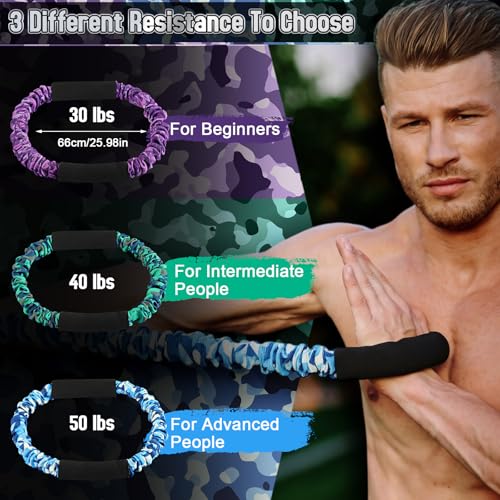 Image of RoundFunny 3 Pcs Archery Bow Strength Trainer 30 40 50 Lbs Arm Strength Exercise Band Rubber Stretch Bands Archery Accessories for Bow Practice Shooting Accessories