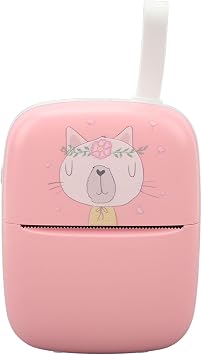 Portable Mini Printer,Wireless Smart Printer for Photo Picture Office Receipt Label Note with 7 Rolls Paper, Compact Pocket Thermal Printer (Pink)