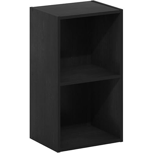 Furinno Luder Bookcase / Book / Storage, 2-Tier Cube, Blackwood