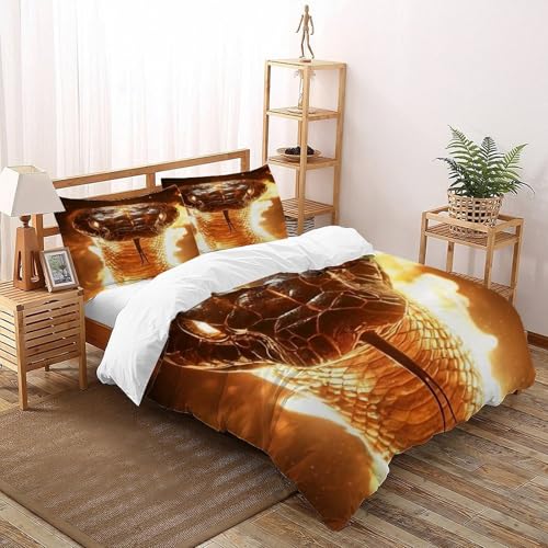 Set housse de couette serpent avec fermeture éclair parure de lit double 200x200 - 2