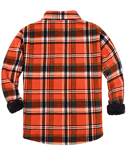 Image of Lisskolo Men's Warm Sherpa Flannel Shirt Jacket Heavy Fleece Lined Plaid Button Up Jackets