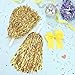 Hotop 3 Pcs 10 in Cheerleading Pom Poms and Large Cheerleader Hair Bow Cheer Pompoms Cheerleading Accessories for Sport Events Dance Party Basketball Football Team(Gold,Glitter)
