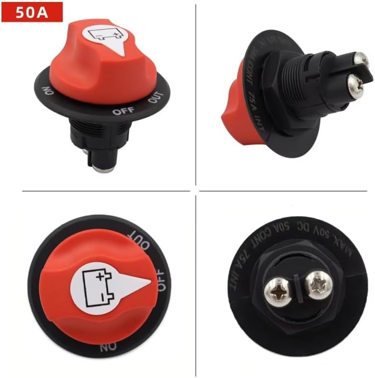 32V 50A 100A 200A 300A Battery Isolator Disconnect Switch Master Power Cut Off Switch For RV Motorcycle Truck Boat(200A)