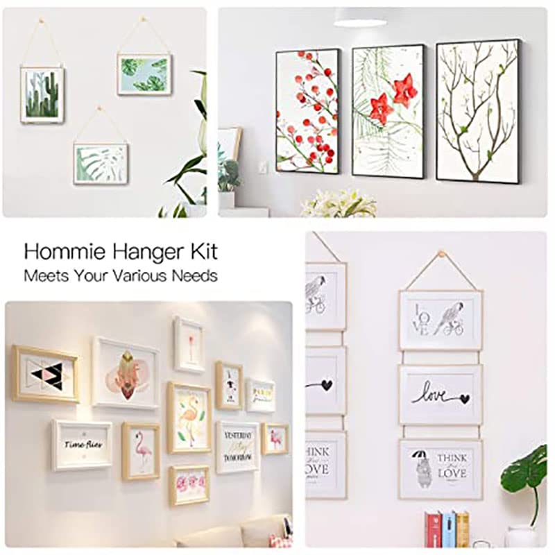 Image of MroMax 20PCS Sawtooth Picture Hangers Iron Picture Hangers 1.06 inch x 0.71 inch Double Hole Picture Frames Hangers for Hanging Clock Paintings Artwork Picture Frame Hook Photos Black