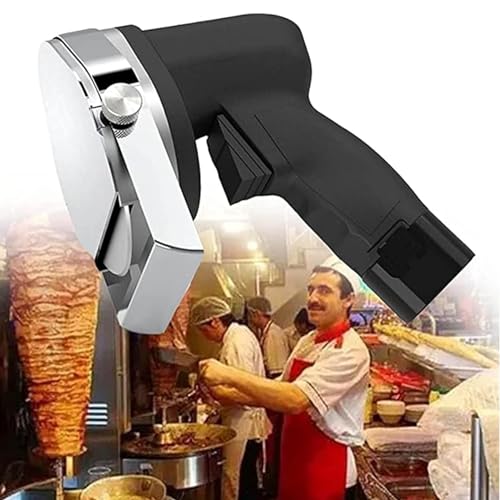 Weyot Cuchillo Eléctrico para Kebab Doner, Cuchillos para Kebab con Cortador para Carne, Espesor Ajustable Profesional Portátil, para Barbacoa En Restaurante