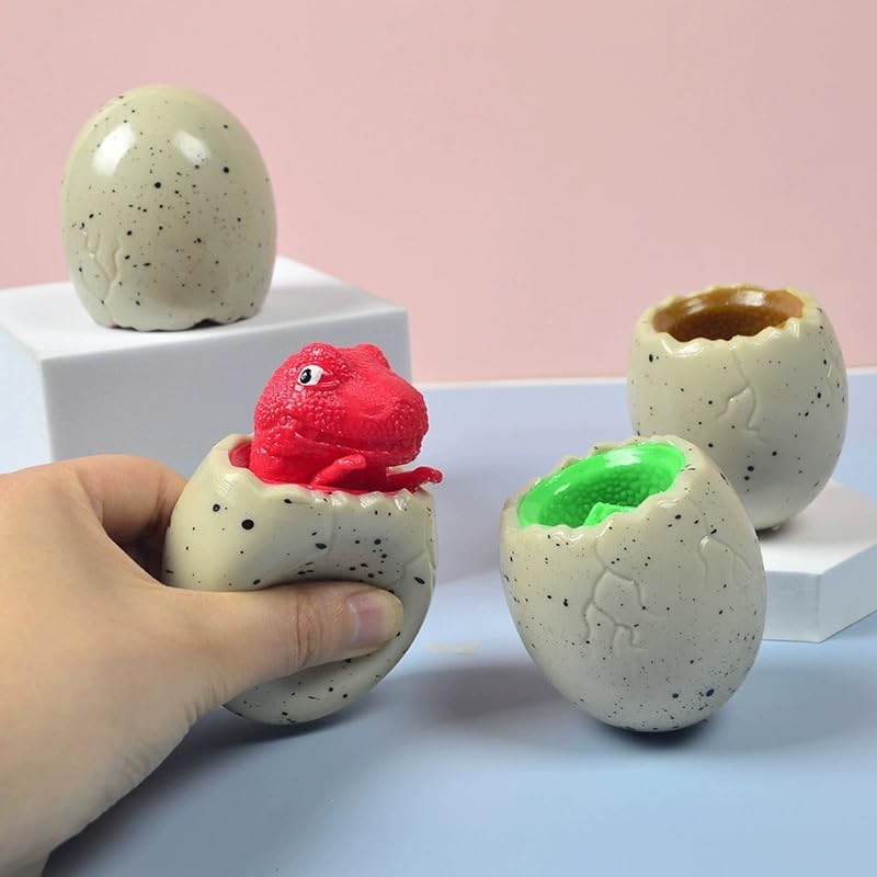 Image of 3 PCS Set Squeeze Toys Squishes Toy Decompression Colorful Evil Dinosaur Pop Out Eggs Squeeze Toys,Sensory Fidget Toys,Stress Relief for Kids & Adult Tricky Funny Novelty Toy