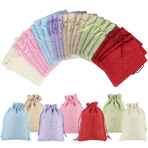 XINKEJIA Lot de 26 sacs en tissu avec cordon de serrage - 7 couleurs - Pour Noël, anniversaire, mariage - Réutilisables - Calendrier de l'Avent à remplir pour bonbons