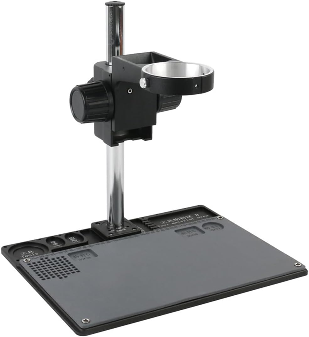 Microscope Accessories Kit Aluminum Alloy Microscope Stand Holder Bracket Table Frame for Stereo Microscope Microscope Slides(2)