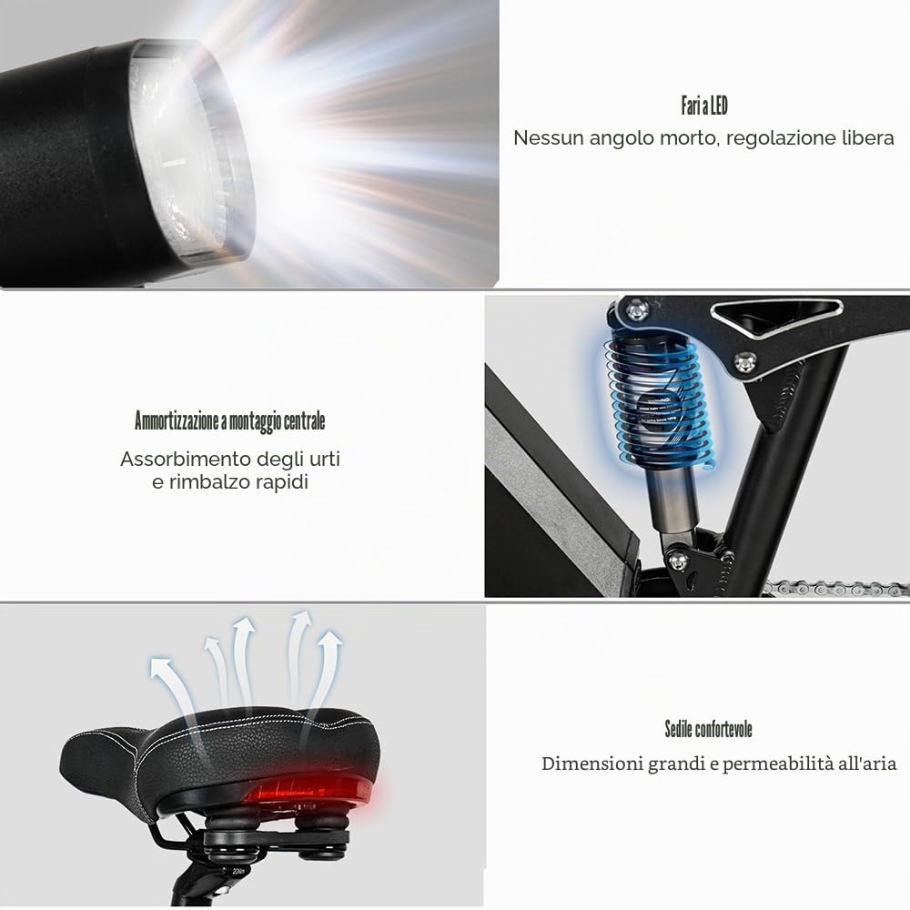 E-bike TP26 per adulti, motore brushless da 48 V, batteria agli ioni di litio da 17 Ah, telaio in lega di alluminio, bici elettrica fuoristrada per pendolari, mountain bike, freno a disco