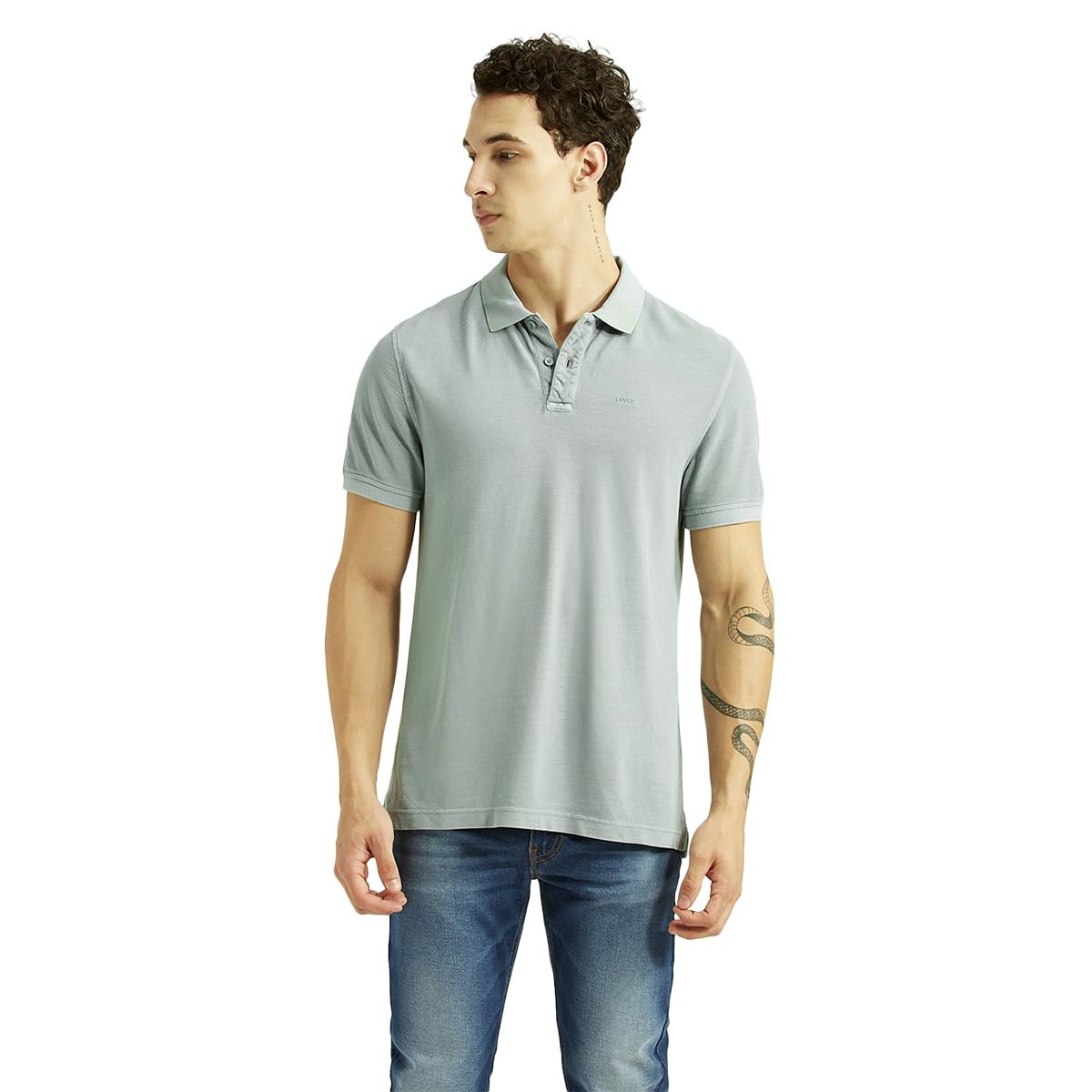 levi's Men's Solid Light-Blue Slim Fit Polo T-Shirt-picture-11