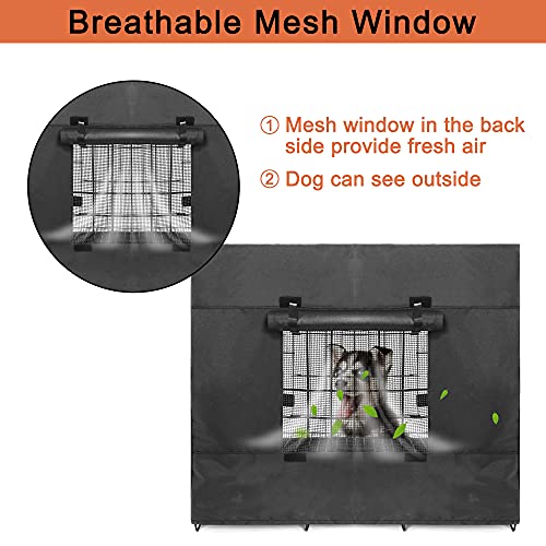 HABOPET Dog Crate Cover Waterproof, Double Door for Large Pet Kennel Cover Universal Fit for 42 inches Wire Dog Crate… - Image 4