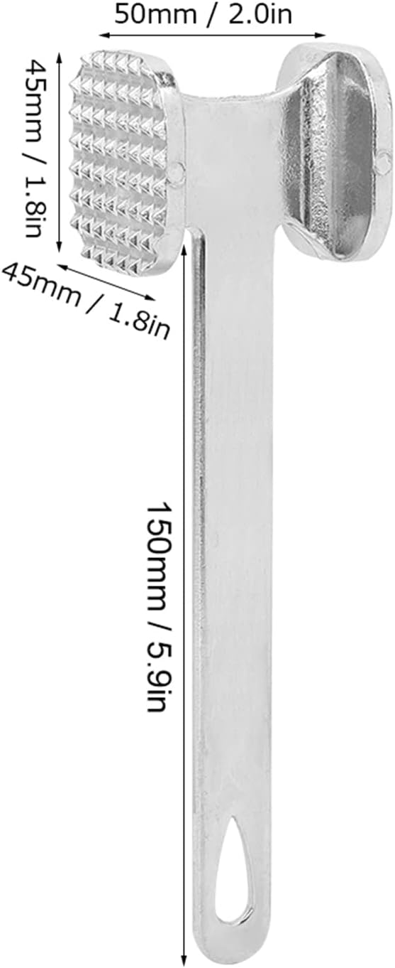 Home Thicken Aluminum Alloy Beef Tenderizer Hammer Pounder Mallet Double Sided Hammer Tool Metal Meat Pounder for Softening Beef Fillet
