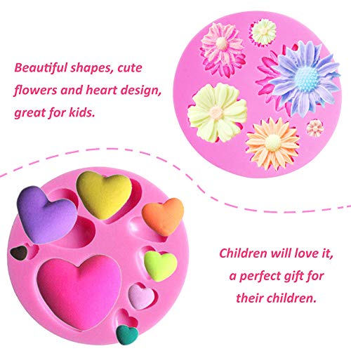 Confezione da 5 stampi floreali in silicone per