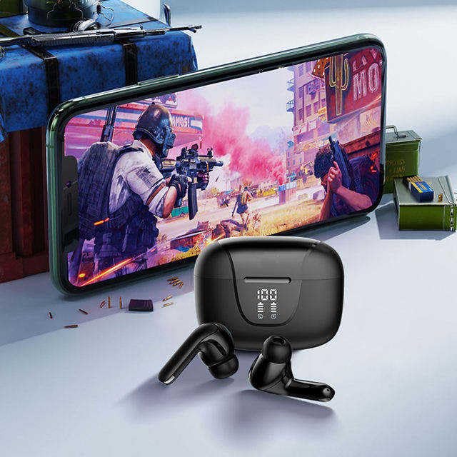 Auriculares Bluetooth 5.3 inalámbricos estéreo graves 3D con estuche de carga resistente 2