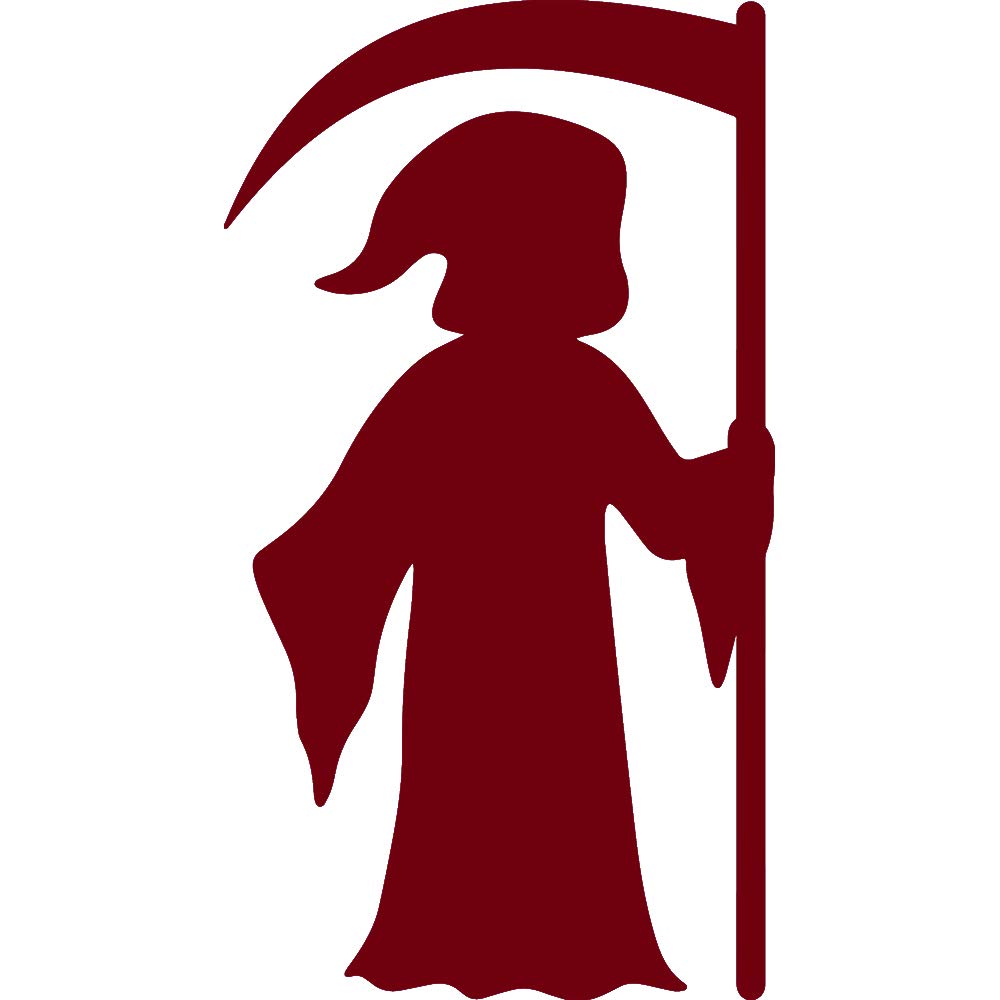 ANGDEST Grim Reaper Silhouette (Burgundy) (Set of 2) Premium Waterproof Vinyl Decal Stickers for Laptop Phone Accessory Helmet Car Window Bumper Mug Tuber Cup Door Wall Decoration