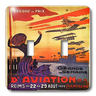 Aviation poster double interrupteur à bascule 1909 lsp 162458 décoration