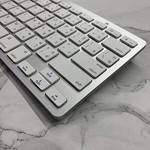 Meega Wireless Thai Keyboard, Minority Language Ultra Thin Lightweight Silent Bluetooth Keyboards For Laptop/Computer/Surface/Desktop/Smart Tv #TOP5
