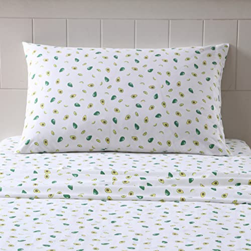 Image of Poppy & Fritz - Full Size Sheet Set, 100% Long-Staple Percale Cotton Bedding, Crisp & Cool, Deep Pockets, Bed Sheets with Matching Fitted Sheet & Pillowcase (Avocados Green)