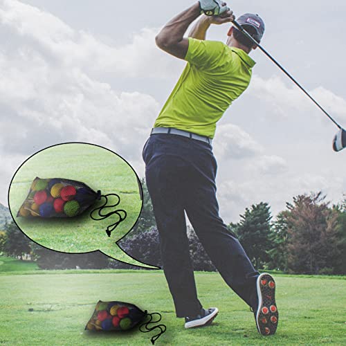 Qqball 16 Pack Foam Golf Practice Balls, 42 Mm 4 Color Golf Training Balls With 10 Golf Ball Tees And Mesh Golf Ball Bag For Driving Range, Swing Practice, Outdoor Or Home Use #TOP5