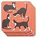 Now Designs 1780025 Cork Backed Coasters, The Great Catsby, Pink, Set of 4