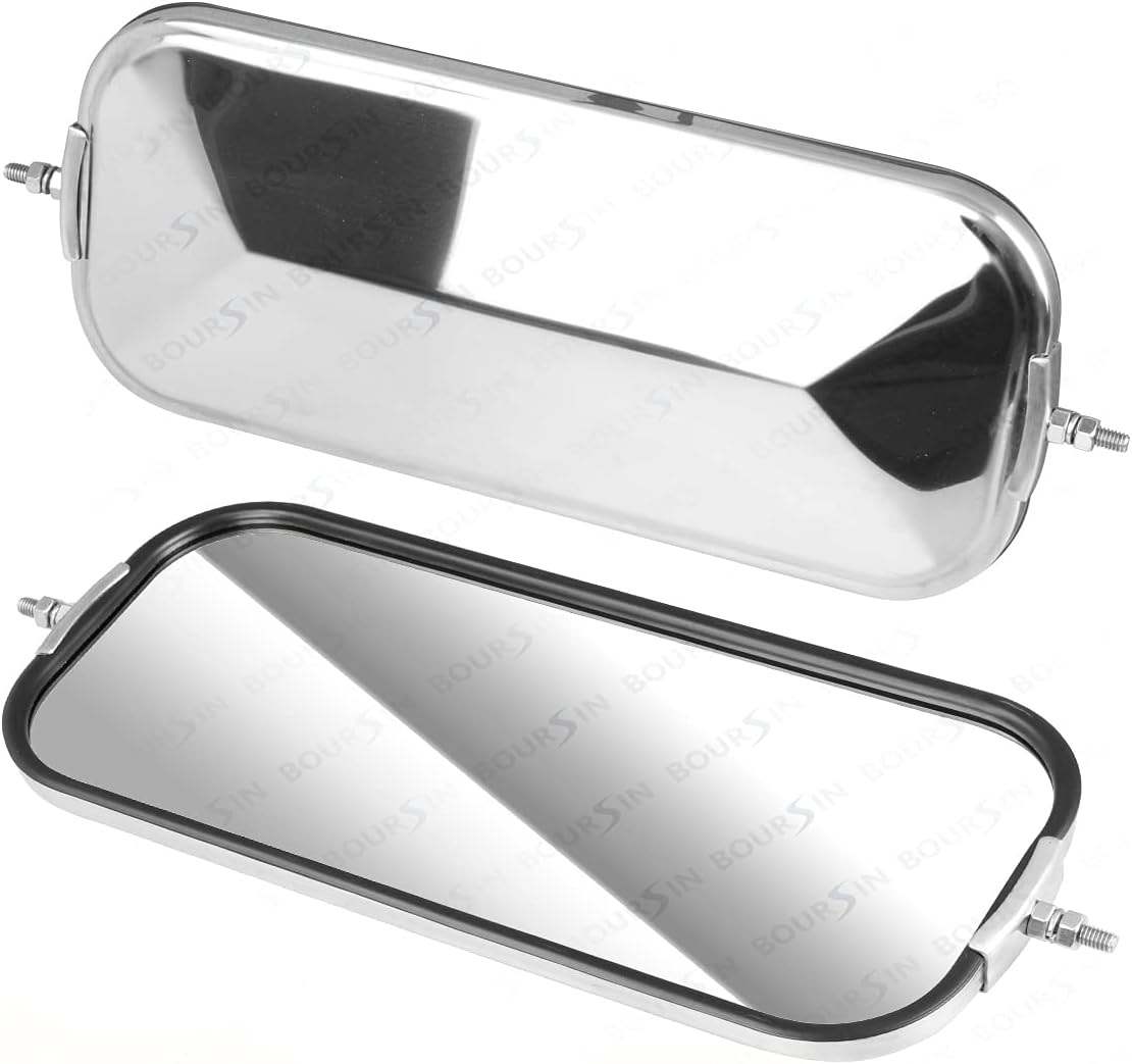 1 Pair Outside View Side Door Mirror Chrome For 1986-2007 ISUZU NPR NQR NRR NPR-HD NRR 3.9L 4.8L 5.2L 5.7L 6.0L Fuso Canter FE FG LH+RH