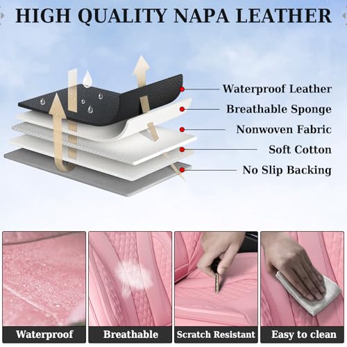 Image of Coverado Car Seat Covers, Back Car Seat Cover, 3-Pieces Leather Seat Cover, Luxury Car Seat Cushion, Luxury Seat Cover Seat Protector Universal Most Cars Trucks SUV
