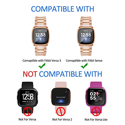 Correa metálica compatible Fitbit Sense Versa 3 acero miniatura 3