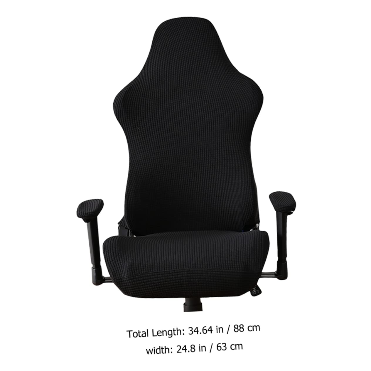 VILLCASE Copertura Protettiva per Sedia Gaming Elastica in Pile Nero | Anti-scolorimento e Pieghevole, per Sedia da Ufficio Computer e Poltrona Ufficio