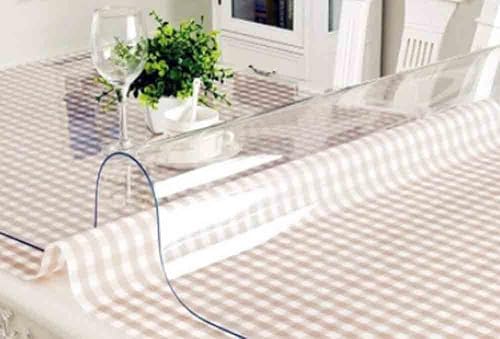 Miniatura 2 de Protector de mantel de vinilo transparente resistente al agua y al aceite, rectangular, de plástico transparente, protector de mantel de escritorio,