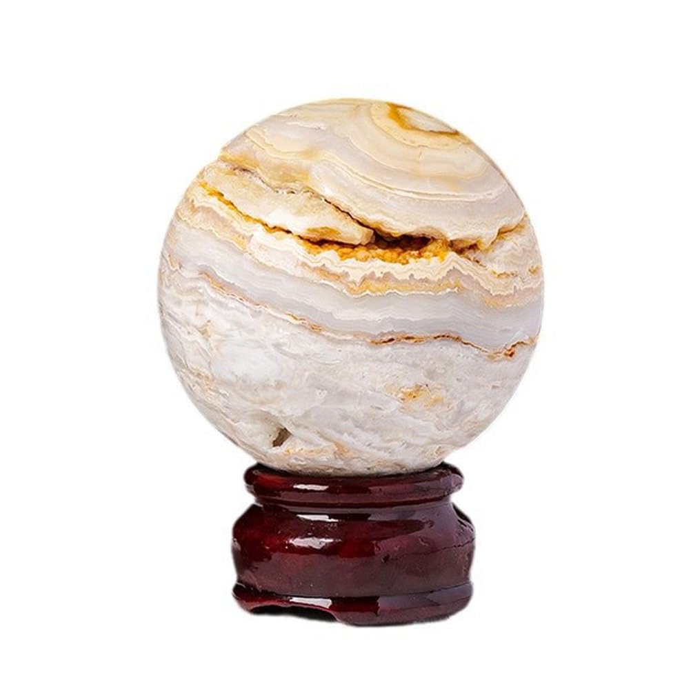 Esfera de ágata de Indonesia de 55mm pulida para atraer armonía y Feng Shui
