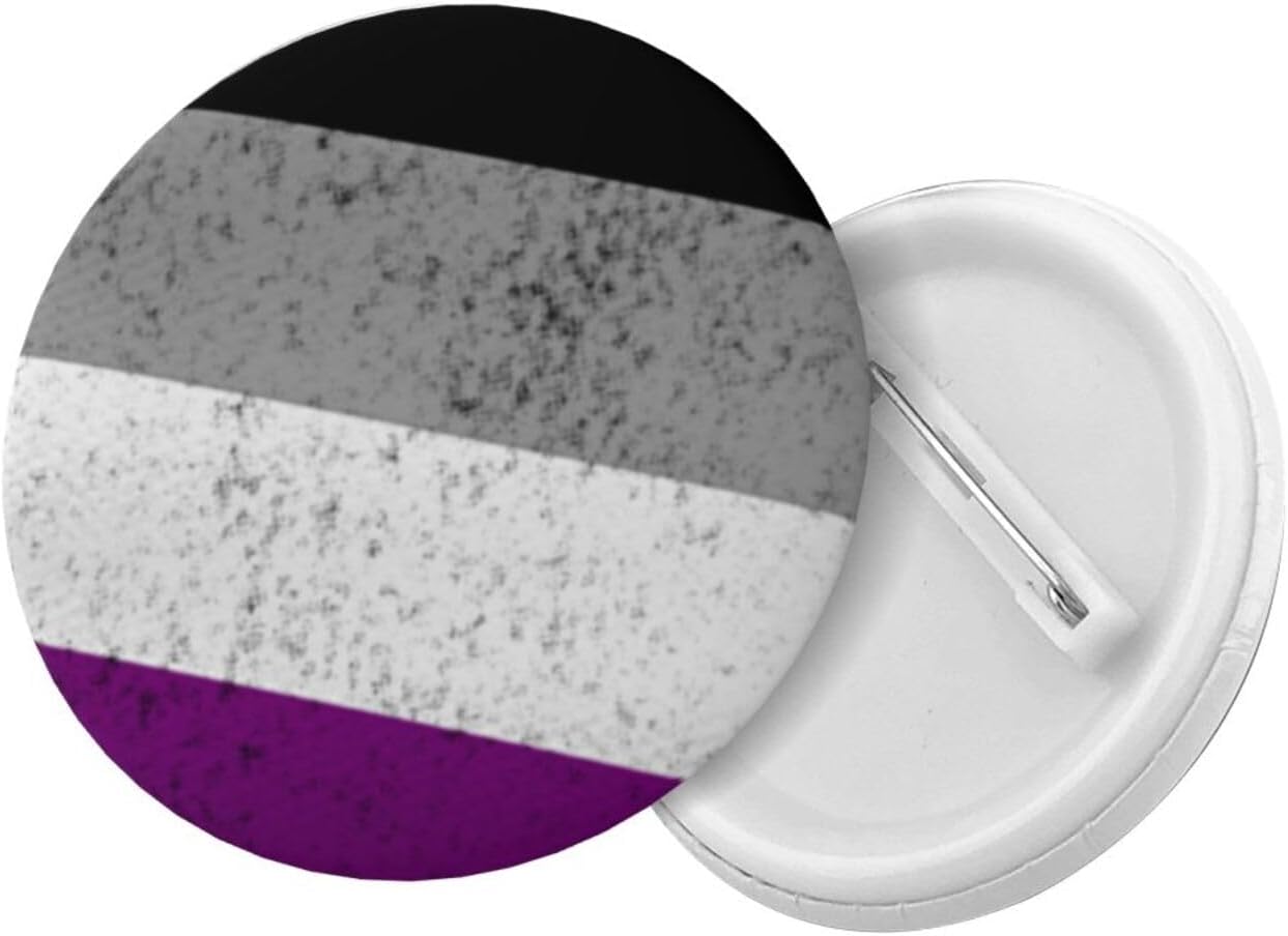 1 PCS Round Badges, Asexual Flag LGBT Button Pins for Women Brooch Men image 3
