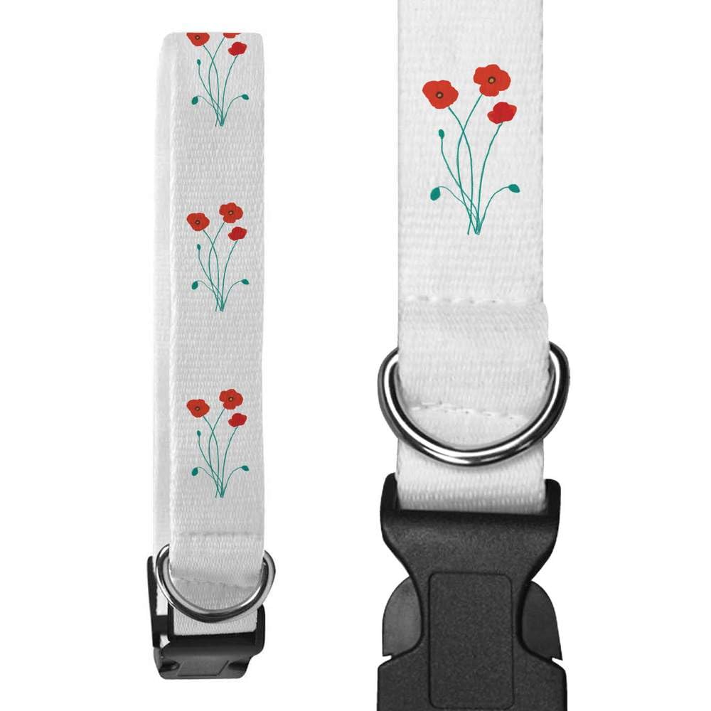Small 'Poppies And Buds' Dog Collar (PR00054143)