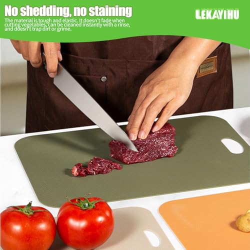 Juego de 3 tablas de cortar plásticas flexibles, antideslizantes miniatura 6
