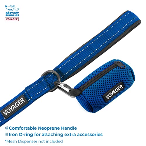 Image of Voyager Step-in Air All Weather Mesh Harness and Reflective 5 ft Dog Leash with Neoprene Handle for Small, Medium and Large Breed Puppies by Best Pet Supplies - Royal Blue Base, L