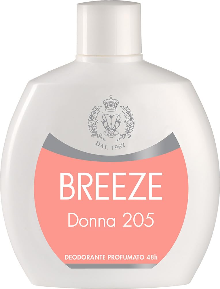 Breeze Donna 205 Desodorante Squeeze para mujer, sin gas y sin sales de aluminio, desodorante perfumado de 48 horas, 100 ml + llavero Beni Culinari gratuito