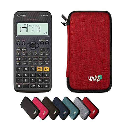 CALCUSO Pack économique: Casio FX 82 DE X Calculatrice Scientifique + étui de Protection WYNGS Rouge + Garantie étendue de CALCUSO