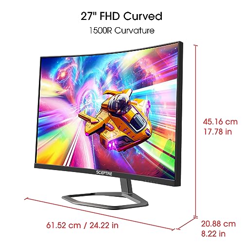 image for Sceptre 27-inch Curved Gaming Monitor up to 240Hz DisplayPort HDMI 1ms