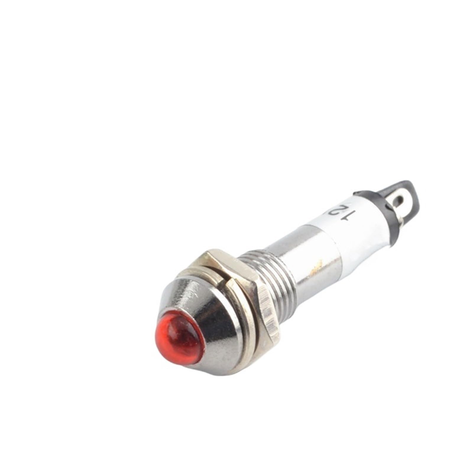 1/5/10 unidades de luz de señalización LED de trabajo pequeña de metal de 8 mm XD8-2 redonda de cobre, luz azul, blanca, roja, verde y amarilla, 12 V, 24 V, 220 V(Red,5pcs,220V)