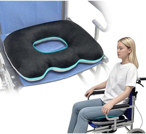 Almofada de assento de cadeira de rodas para ciática, cóccix, hem...