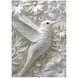 Hummingbird Puzzles for Adults 1000 Pieces, Hummingbird Flower Puzzle Impossible Paper Cut Art Puzzle, Hard Challenging Bird Garden Jigsaw Puzzle as Home Wall Art Decor
