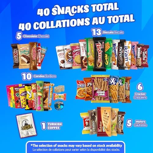 Eastanbul International Snack Box, Premium 40 Full-Size Foreign Snack Box, From Around The World International, Sweet, Savory, Chewy, Crunchy, Gift for Christmas - 1