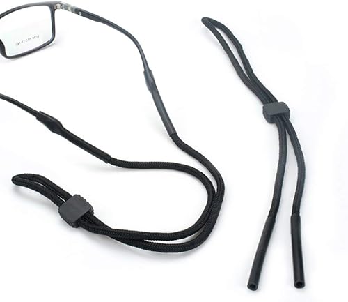 6 correas de poliéster negro para gafas, correas ajustables para gafas, cordones antideslizantes para lentes de sol alrededor del cuello, correa disponible en Yaxa Venezuela
